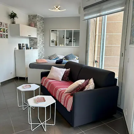 Joli Climatise Avec Jardin Dans Avec Piscine Αντίμπ